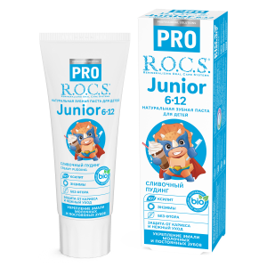 Зубная паста для детей R.O.C.S. PRO Junior «Сливочный пудинг» 74 гр