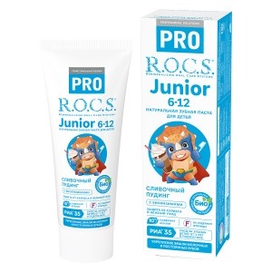 Зубная паста для детей R.O.C.S. PRO Junior «Сливочный пудинг» 74 гр