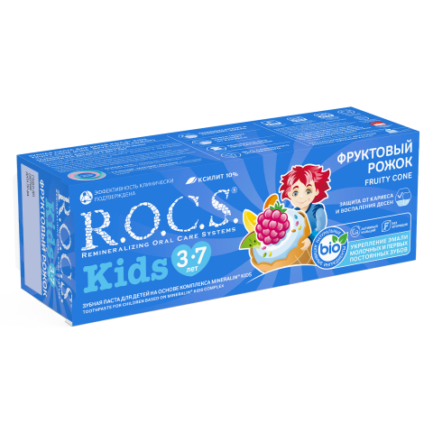 Зубная паста R.O.C.S. Kids Фруктовый рожок (без фтора)