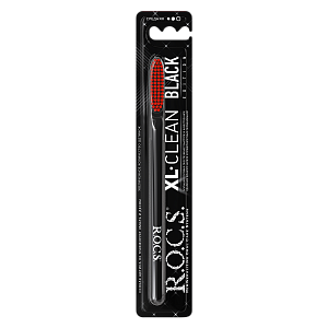 Зубная щетка "R.O.C.S. XL-CLEAN Black Edition", средняя