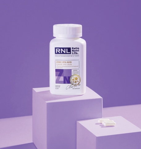 RNL Цинк 21 мг с пептидом сосудов, 30 капс.