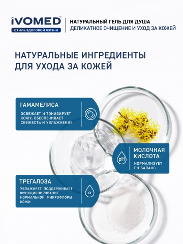 Гель для душа IVOMED MEN СВЕЖЕСТЬ И ТОНУС, 300 мл