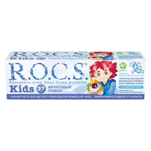 Зубная паста R.O.C.S. Kids Фруктовый рожок (без фтора)