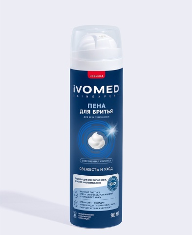 Пена для бритья IVOMED MEN Свежесть и уход для всех типов кожи, 200 мл