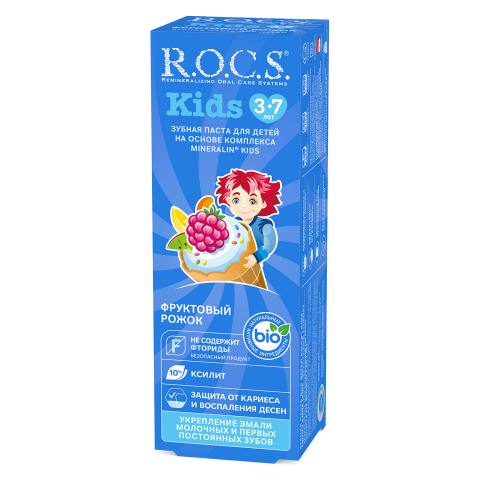 Зубная паста R.O.C.S. Kids Фруктовый рожок (без фтора)