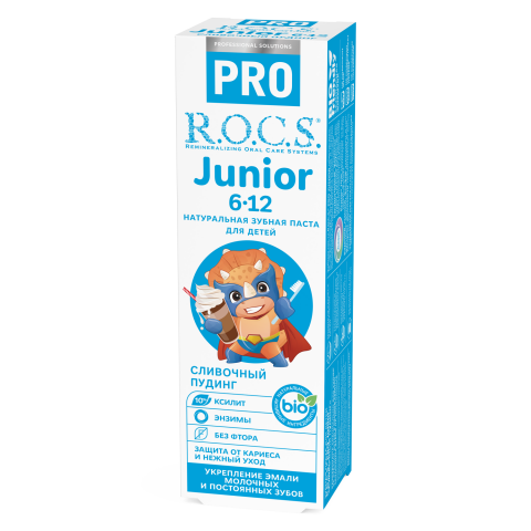 Зубная паста для детей R.O.C.S. PRO Junior «Сливочный пудинг» 74 гр
