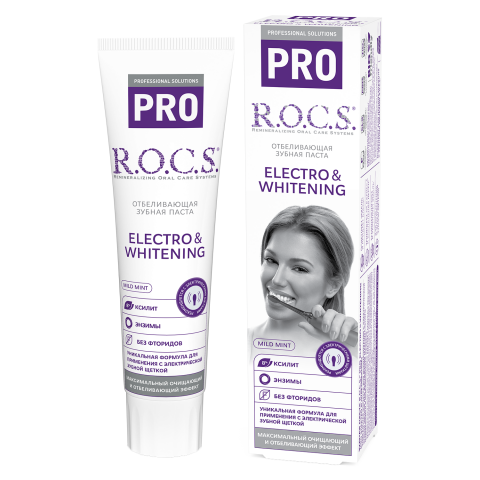 Зубная паста R.O.C.S. PRO Electro & Whitening Mild Mint, 135 гр