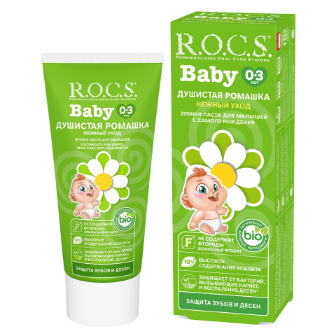 Зубная паста R.O.C.S. Baby. Нежный уход. Душистая Ромашка 45 гр