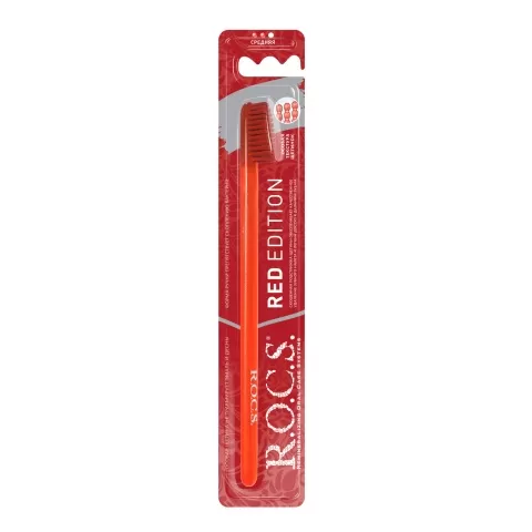 Зубная щетка R.O.C.S. Red Edition. Классическая, средняя