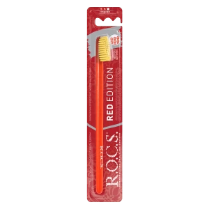 Зубная щетка R.O.C.S. Red Edition. Классическая, средняя